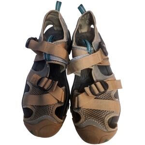 Mens Hiking Sandals Brn/Grn Closed Toe Water Shoes Sport Trail Lug Sole Humtto